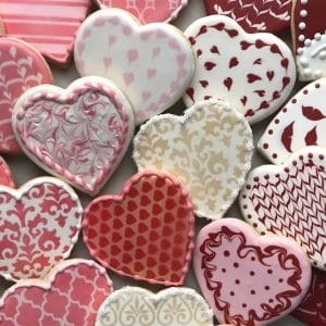 Assorted Heart Shaped Sugar Cookies - Mixed Color Palette