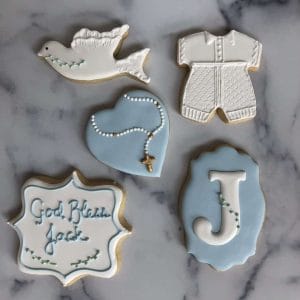 Baptism Sugar Cookies - Baby Blue
