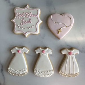 Baptism Sugar Cookies - Baby Pink