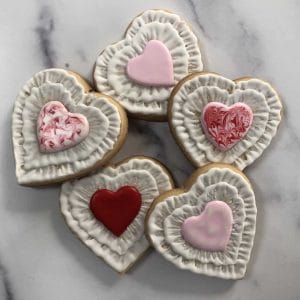 Assorted Heart Shaped Sugar Cookies Ruffled Edge