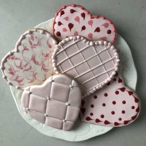 Assorted Heart Shaped Sugar Cookies - Pink Color Palette