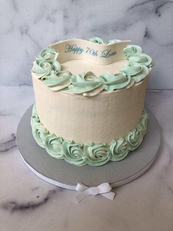 7" Three Layer Cake - Rosette Borders ~ Local Pick up