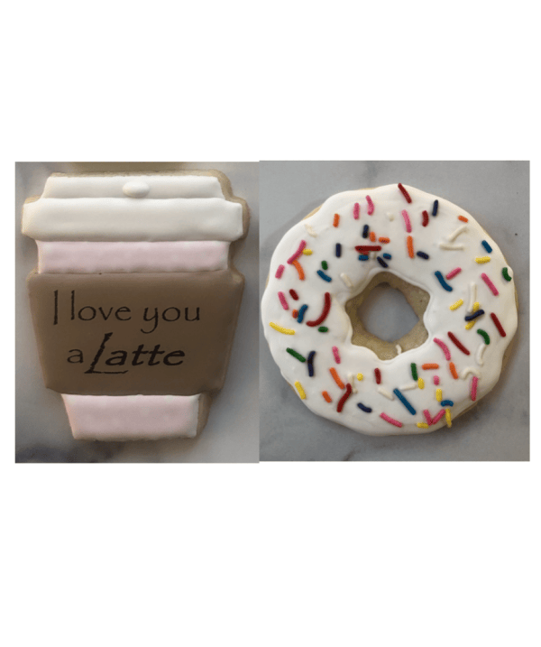 I love you a Latte and Doughnut Cookie Set